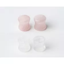 Multi-Pack Clear and Rose Quartz Stone Plugs - 2 Pair at Spencer's
