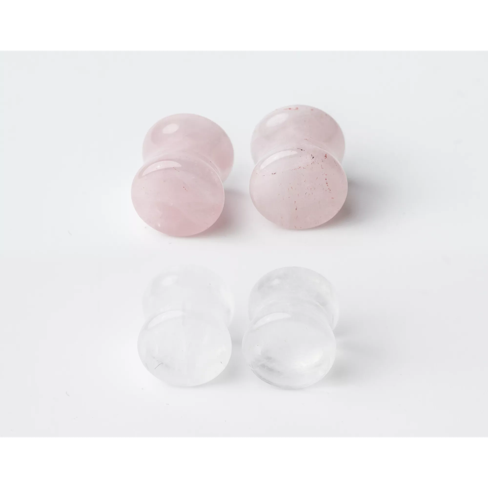 Multi-Pack Clear and Rose Quartz Stone Plugs - 2 Pair at Spencer's