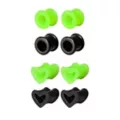 Multi-Pack Green and Black Heart Silicone Tunnels - 4 Pairs at Spencer's