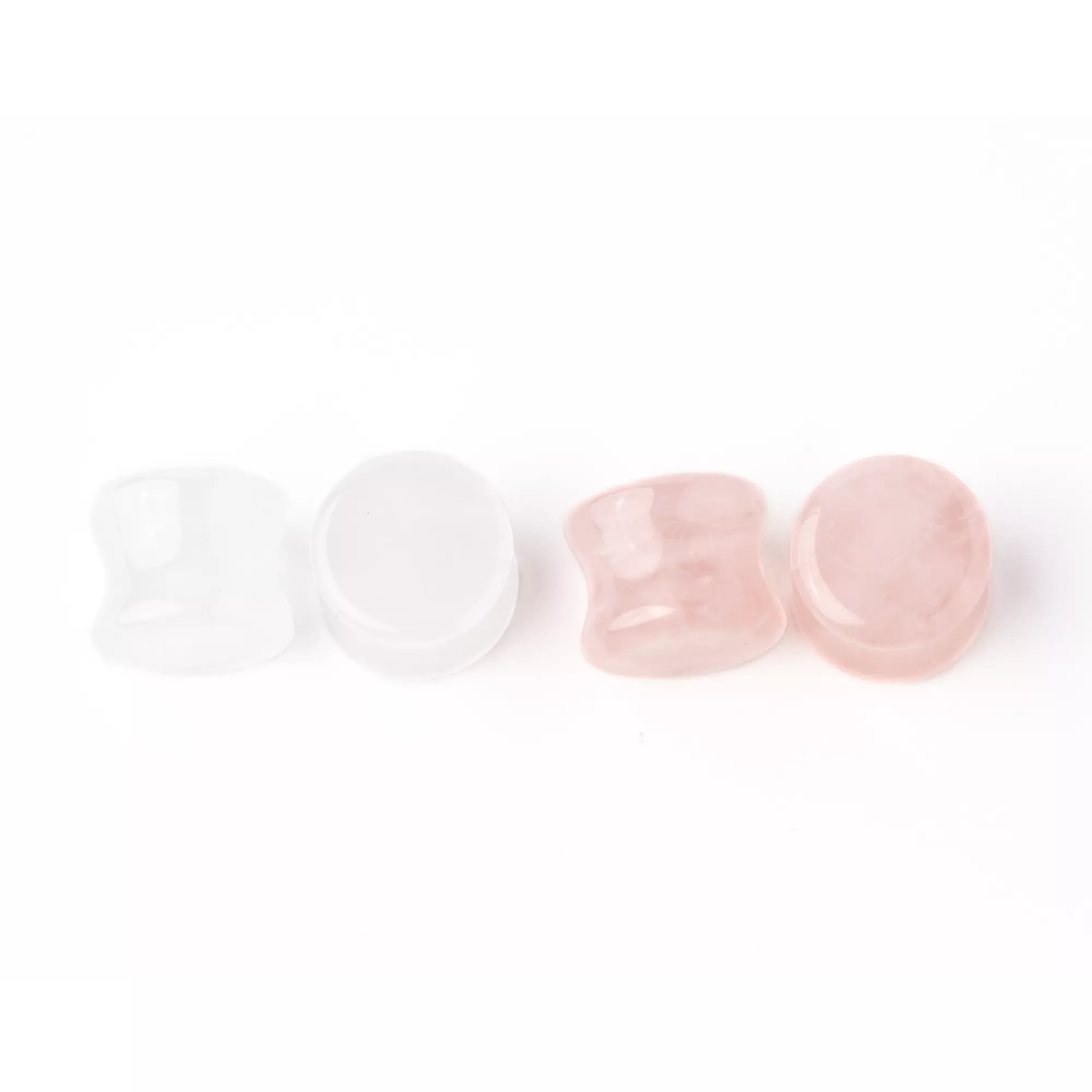 Multi-Pack Clear and Rose Quartz Stone Plugs - 2 Pair at Spencer's