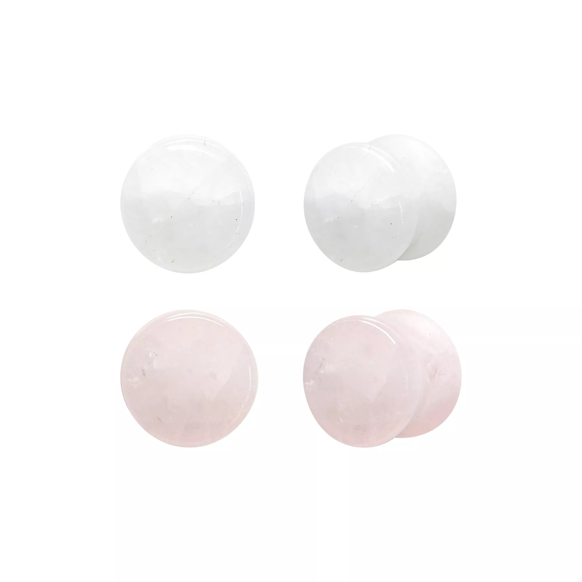 Multi-Pack Clear and Rose Quartz Stone Plugs - 2 Pair at Spencer's