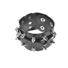 Black Buckle Spike Cuff Bracelet at Spencer's
