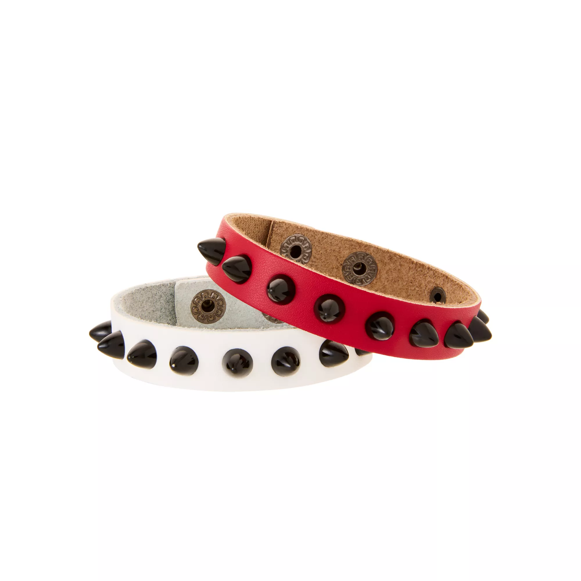 Multi-Pack Spike Red and White Bracelets - 2 Pack at Spencer's