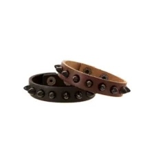 Multi-Pack Spike Brown and Black Bracelets - 2 Pack at Spencer's