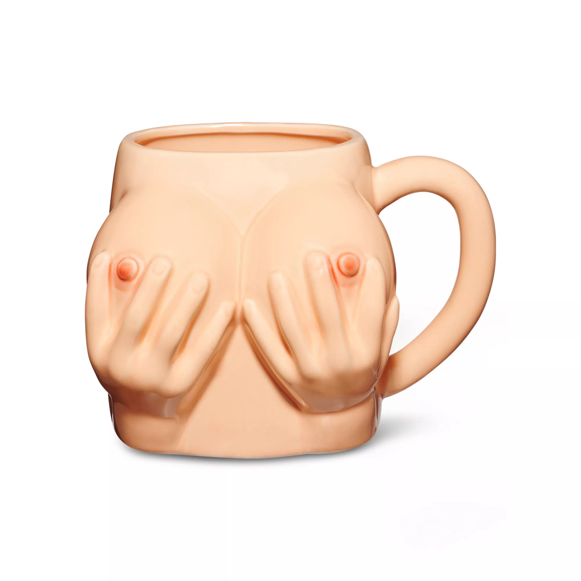 Holding On Boob Molded Coffee Mug - 20 oz. at Spencer's