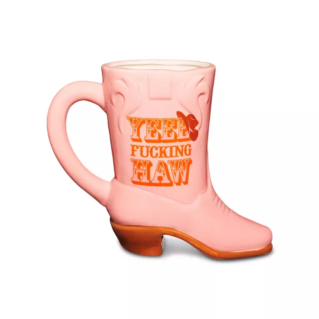 Yee Fucking Haw Pink Cowboy Boot Coffee Mug - 16 oz. at Spencer's