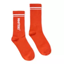 Hooters Orange Crew Socks at Spencer's