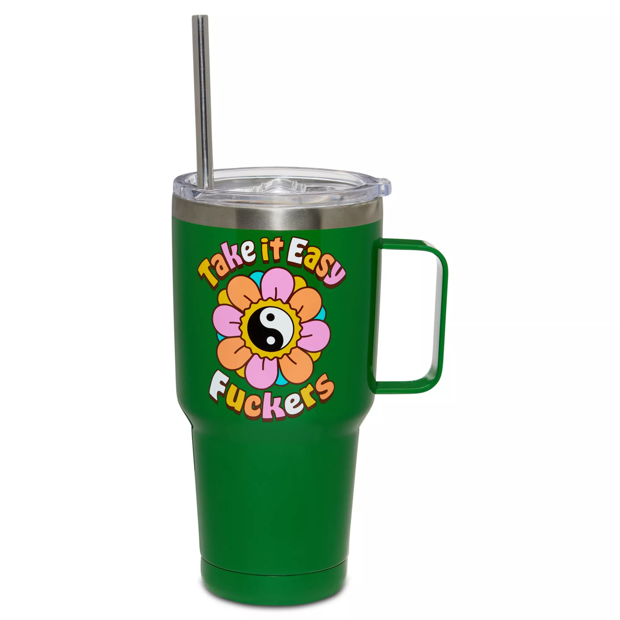 Take It Easy Fuckers Travel Tumbler with Straw - 30 oz. at Spencer's