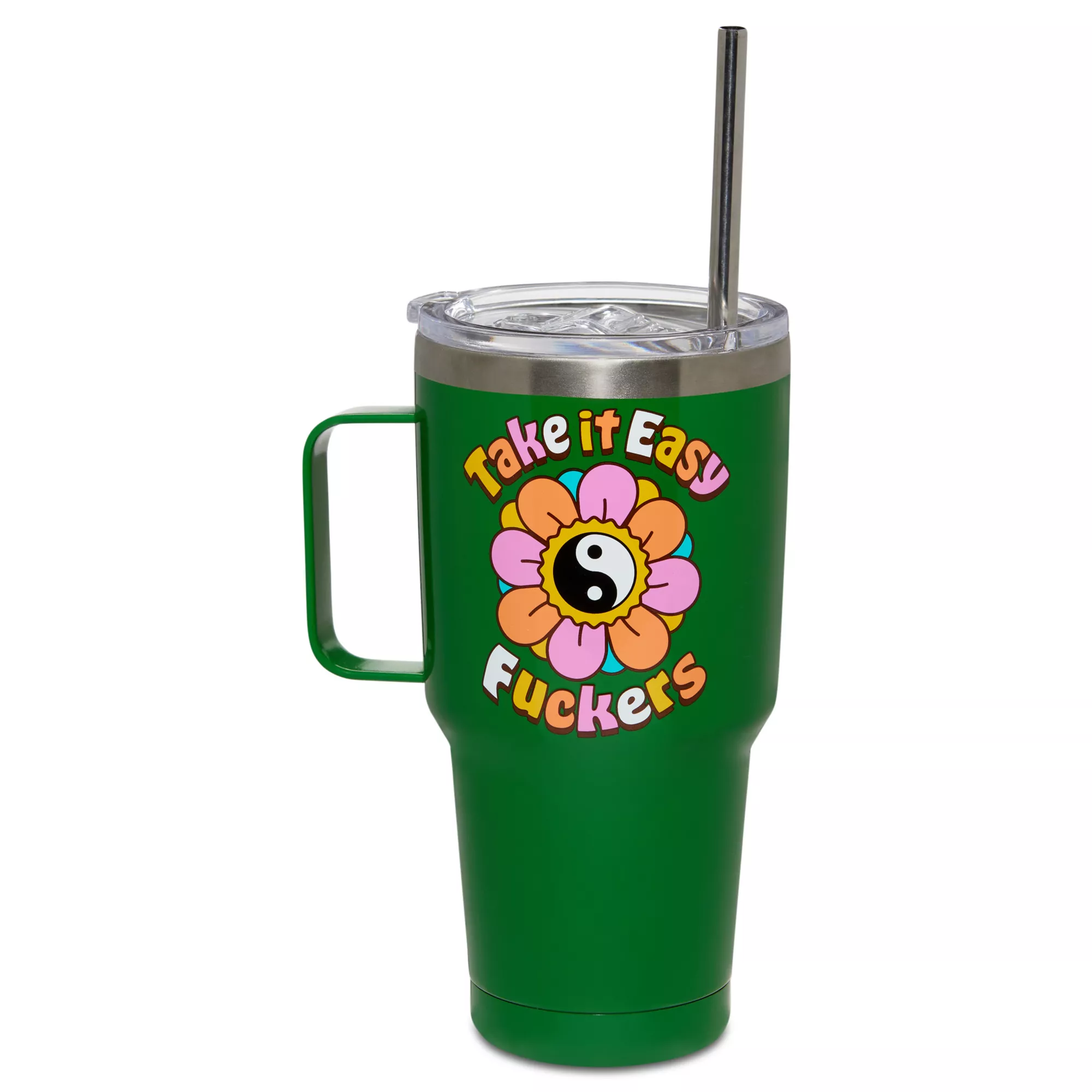 Take It Easy Fuckers Travel Tumbler with Straw - 30 oz. at Spencer's