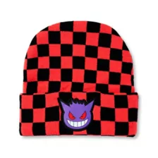 Black and Red Checker Gengar Cuff Beanie Hat - Pokémon at Spencer's