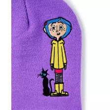 Purple Coraline and Cat Cuff Beanie Hat at Spencer's