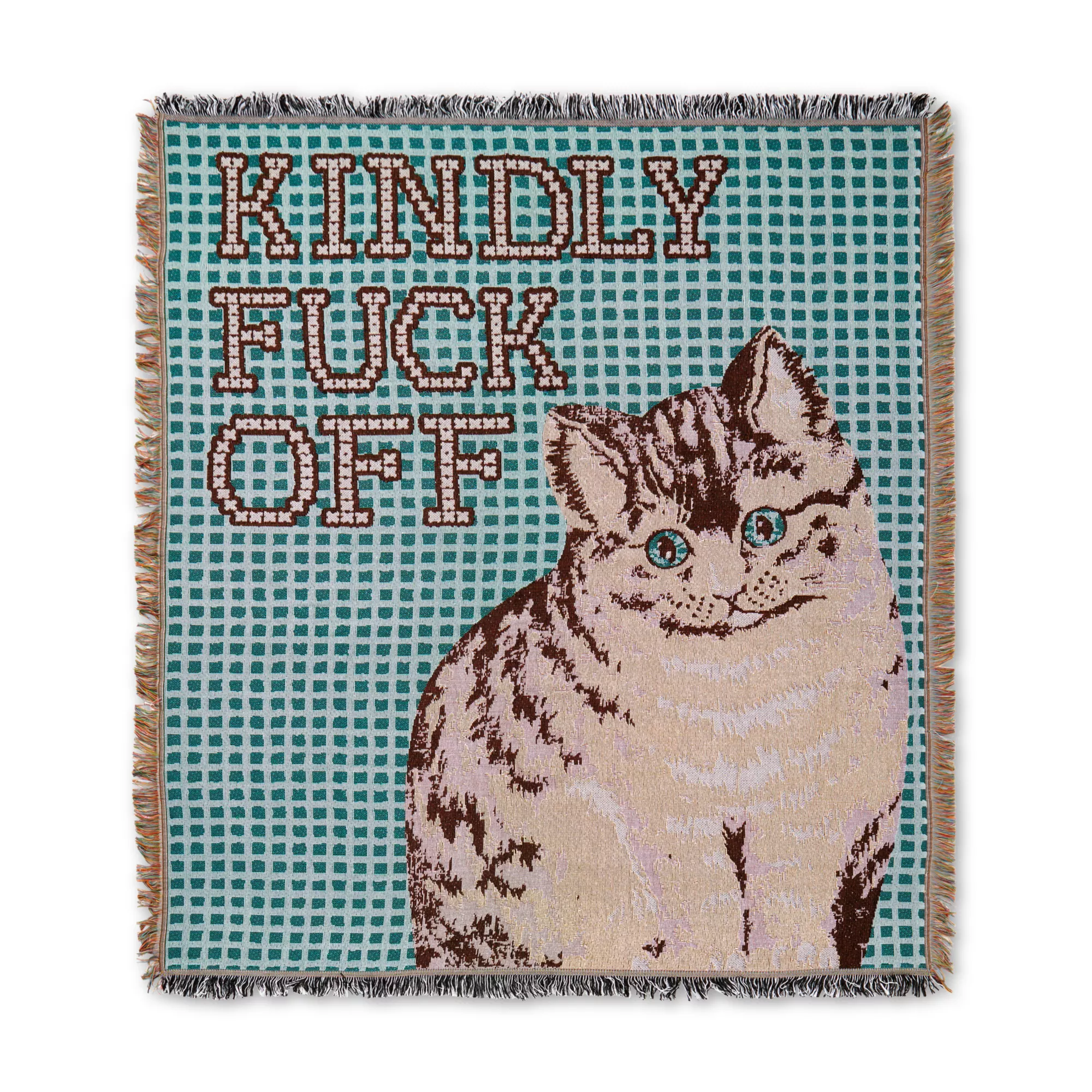 Kindly Fuck Off Cat Throw Blanket at Spencer's