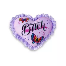 Bitch Butterfly Reversible Heart Pillow at Spencer's