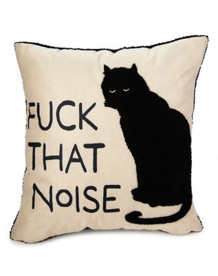 Fuck That Noise Black Cat Pillow