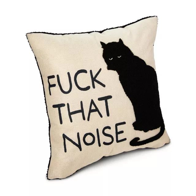 Fuck That Noise Black Cat Pillow at Spencer's