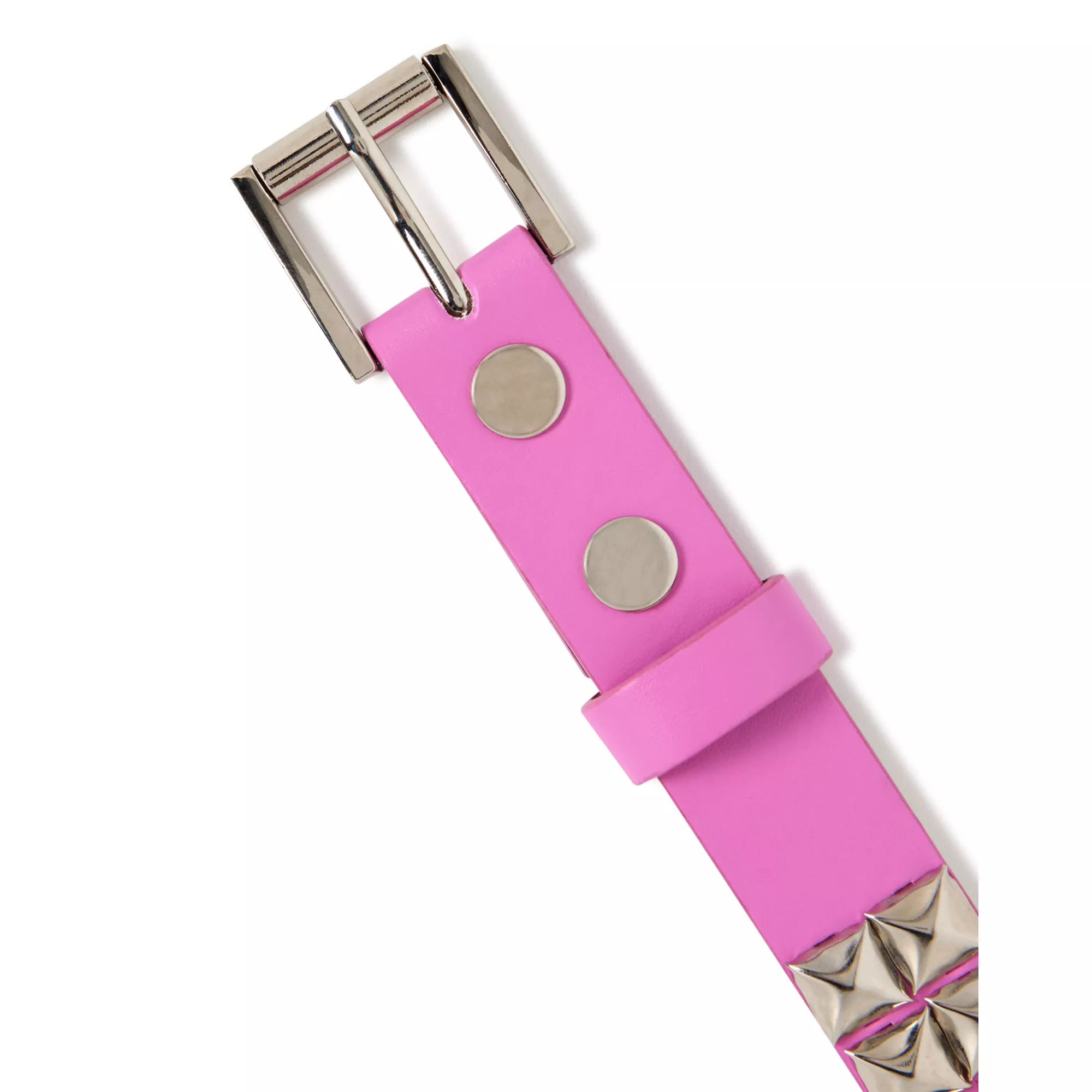 Pink Silvertone Studded Belt at Spencer's