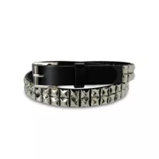 Black 2 Row Studded Belt at Spencer's