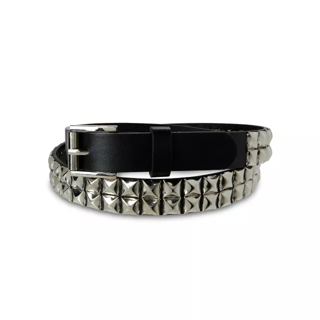 Black 2 Row Studded Belt at Spencer's