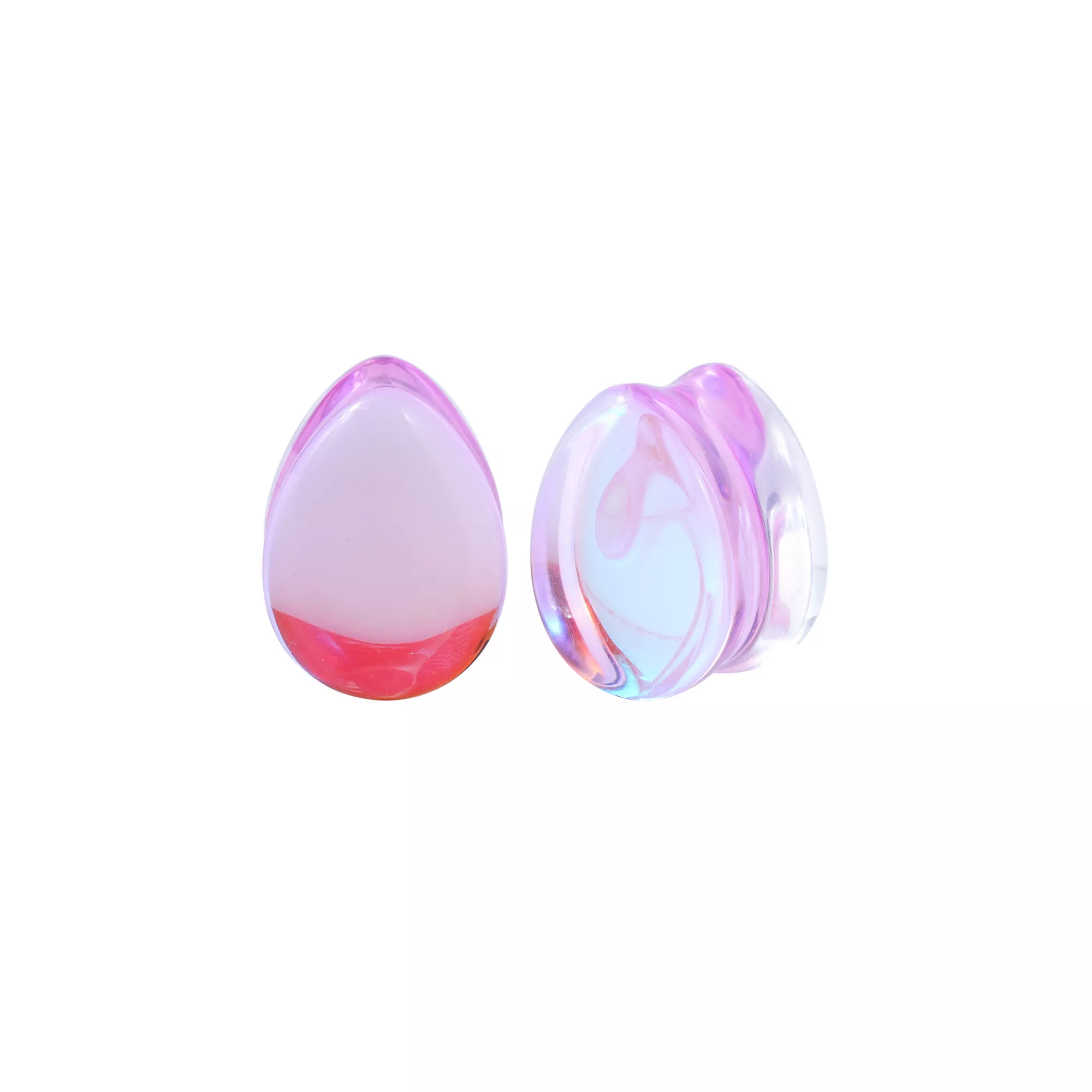 Pink Glass Teardrop Plugs at Spencer's