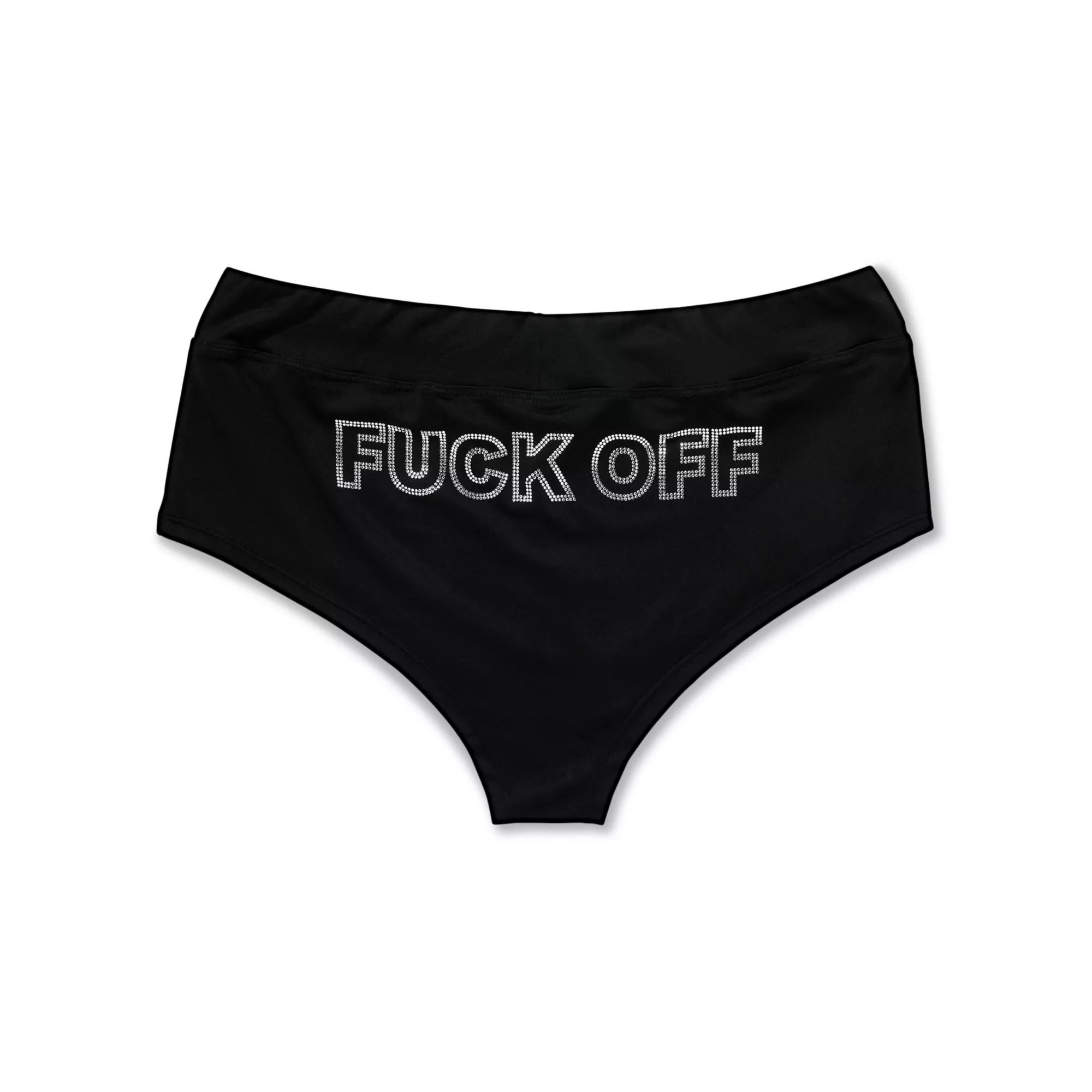 Rhinestone Fuck Off Booty Shorts