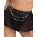 Black Mesh Chain Mini Skirt at Spencer's