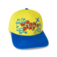 Yellow Wanna Play Snapback Hat - Chucky at Spencer's