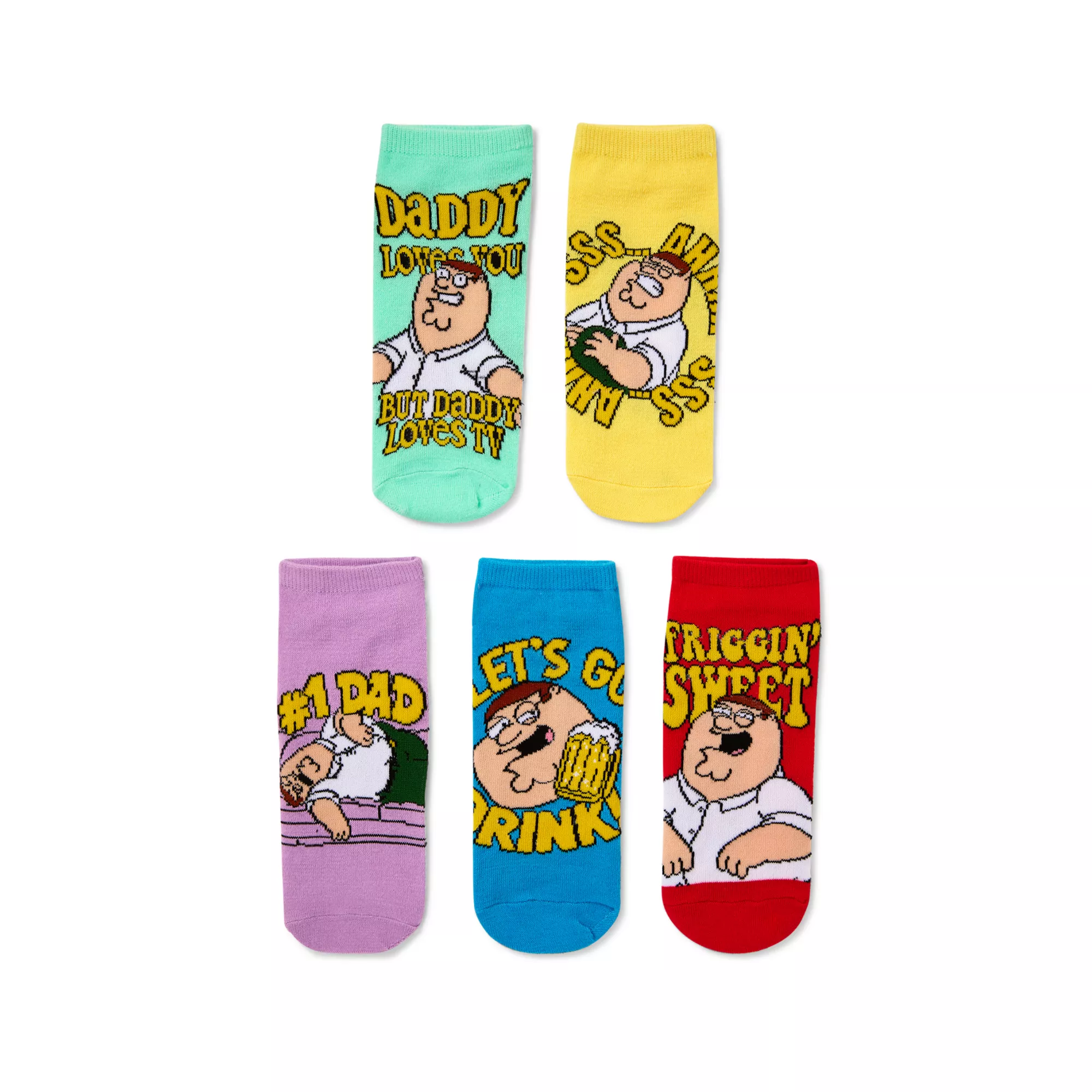 Peter Griffin No Show Socks 5 Pack - Family Guy at Spencer's