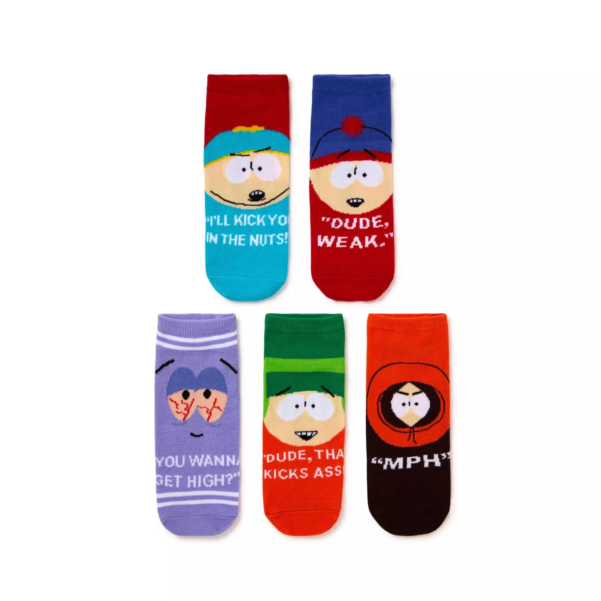 Multi-Pack South Park Quotes Ankle Socks - 5 Pair at Spencer's