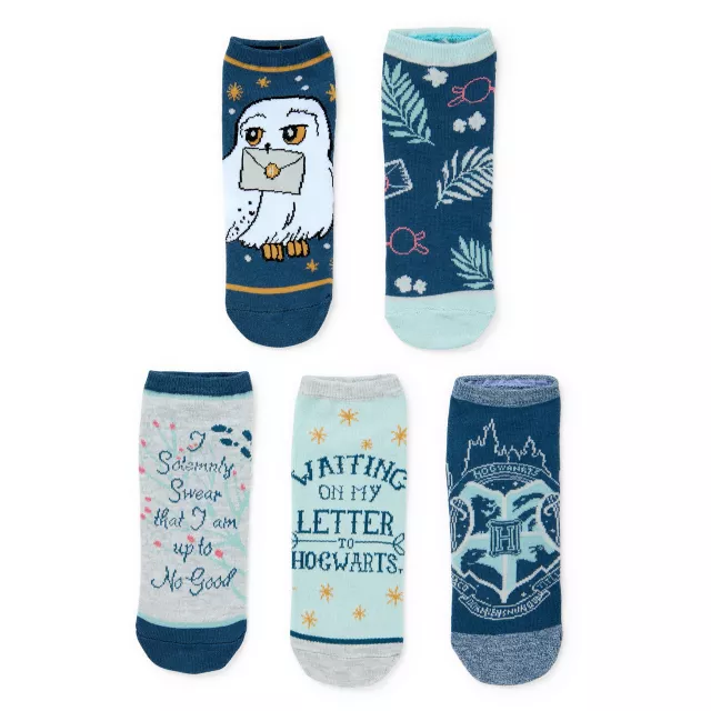 Blue Harry Potter No Show Socks - 5 Pack at Spencer's