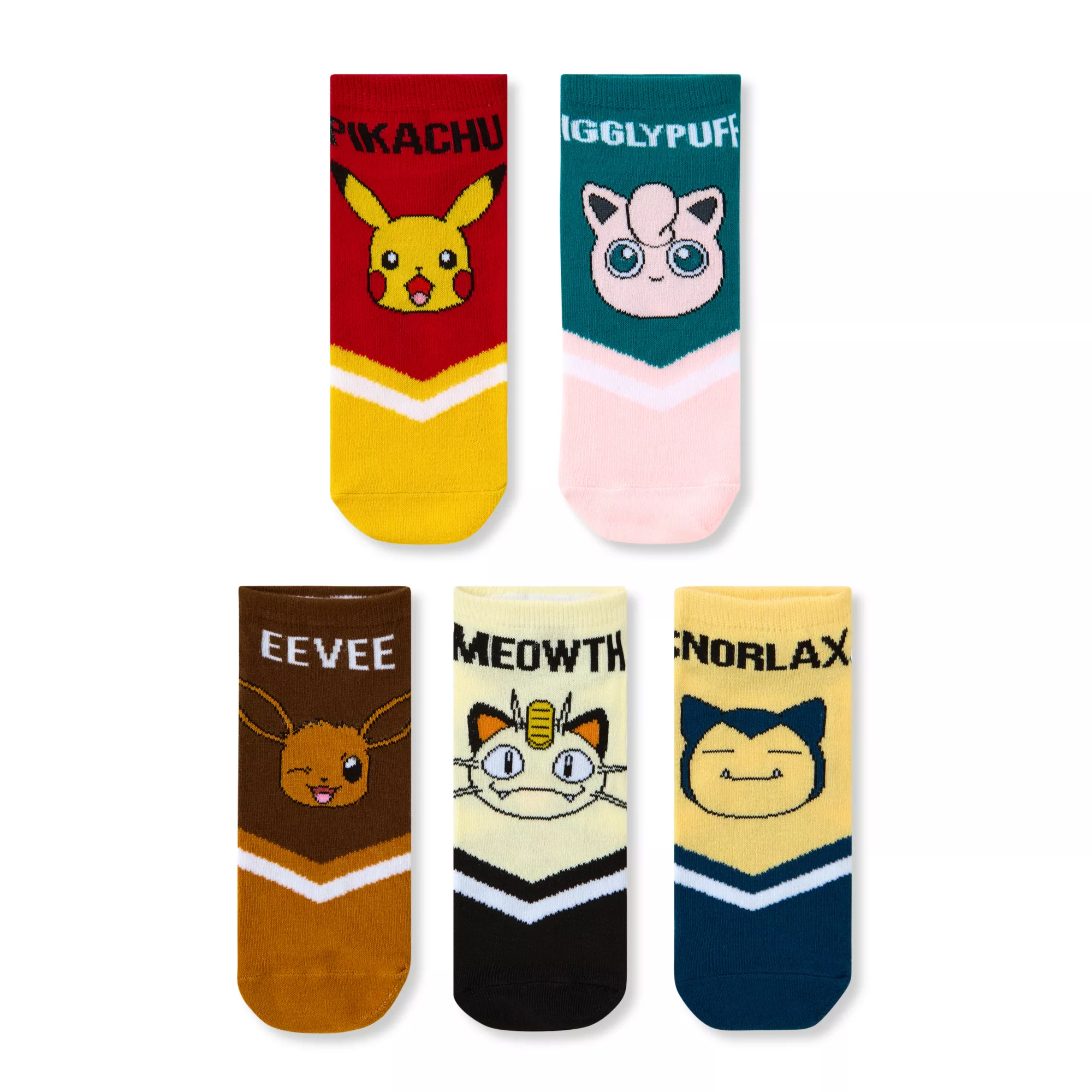 Multi-Pack Pokémon Character Names No Show Socks - 5 Pack at Spencer's