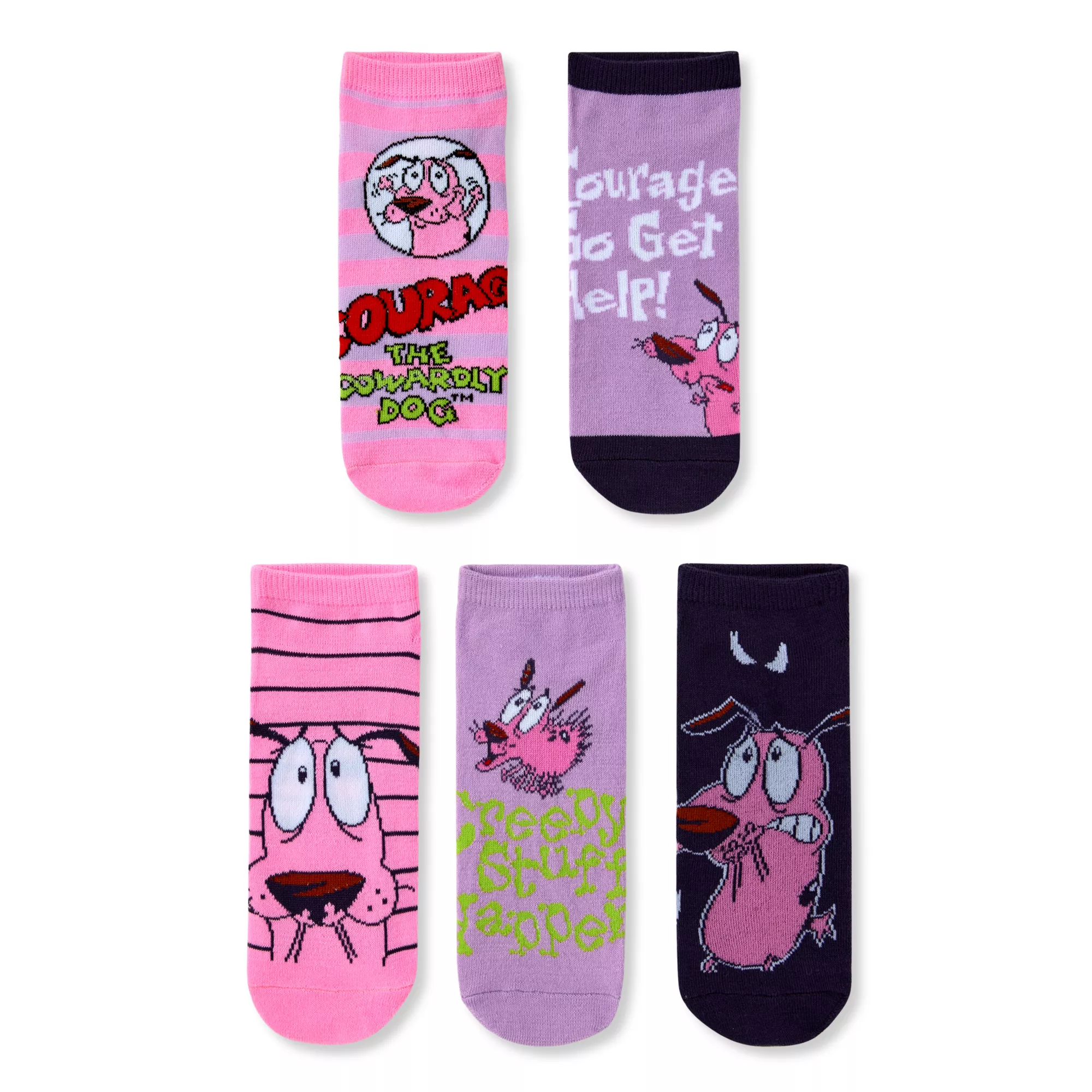 Multi-Pack Courage the Cowardly Dog Ankle Socks - 5 Pair at Spencer's