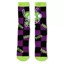 Multi-Pack Checkered Gir Crew Socks 2 Pack - Invader Zim at Spencer's