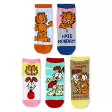 Multi-Pack Garfield No Show Socks - 5 Pack at Spencer's