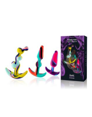 Trippy Trio Multi-Color Butt Plug Set 3 Pack - Hott Love Extreme