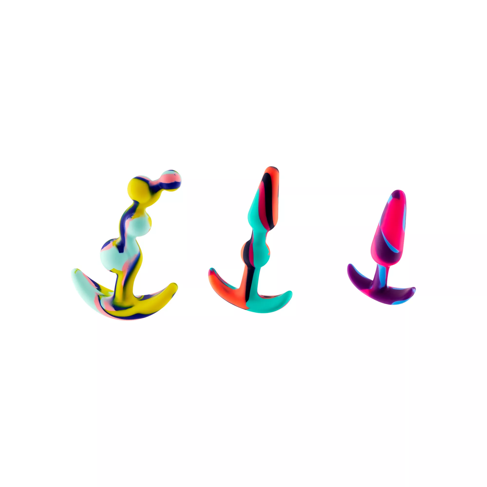 Trippy Trio Multi-Color Butt Plug Set 3 Pack - Hott Love Extreme at Spencer's