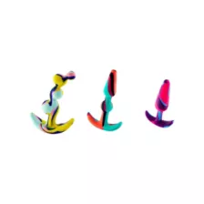 Trippy Trio Multi-Color Butt Plug Set 3 Pack - Hott Love Extreme at Spencer's