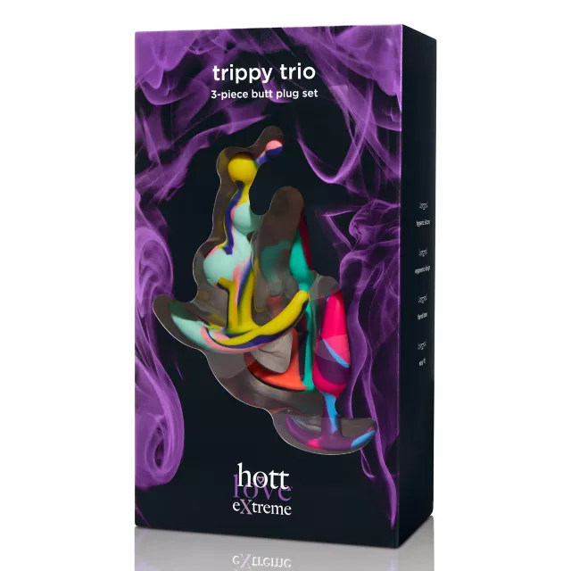 Trippy Trio Multi-Color Butt Plug Set 3 Pack - Hott Love Extreme at Spencer's