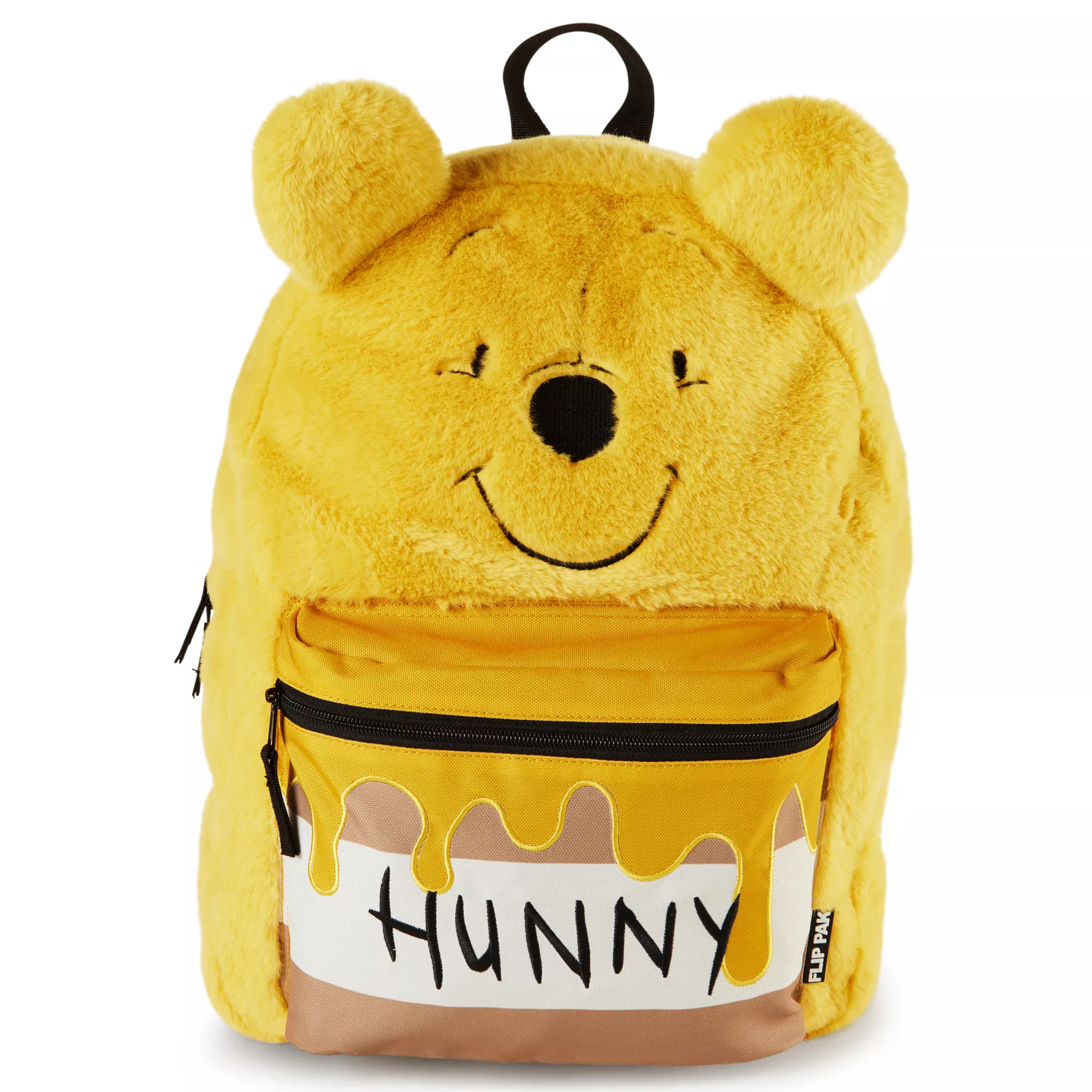 Flip Pak Fuzzy Pooh Bear Reversible Backpack - Winnie the Pooh