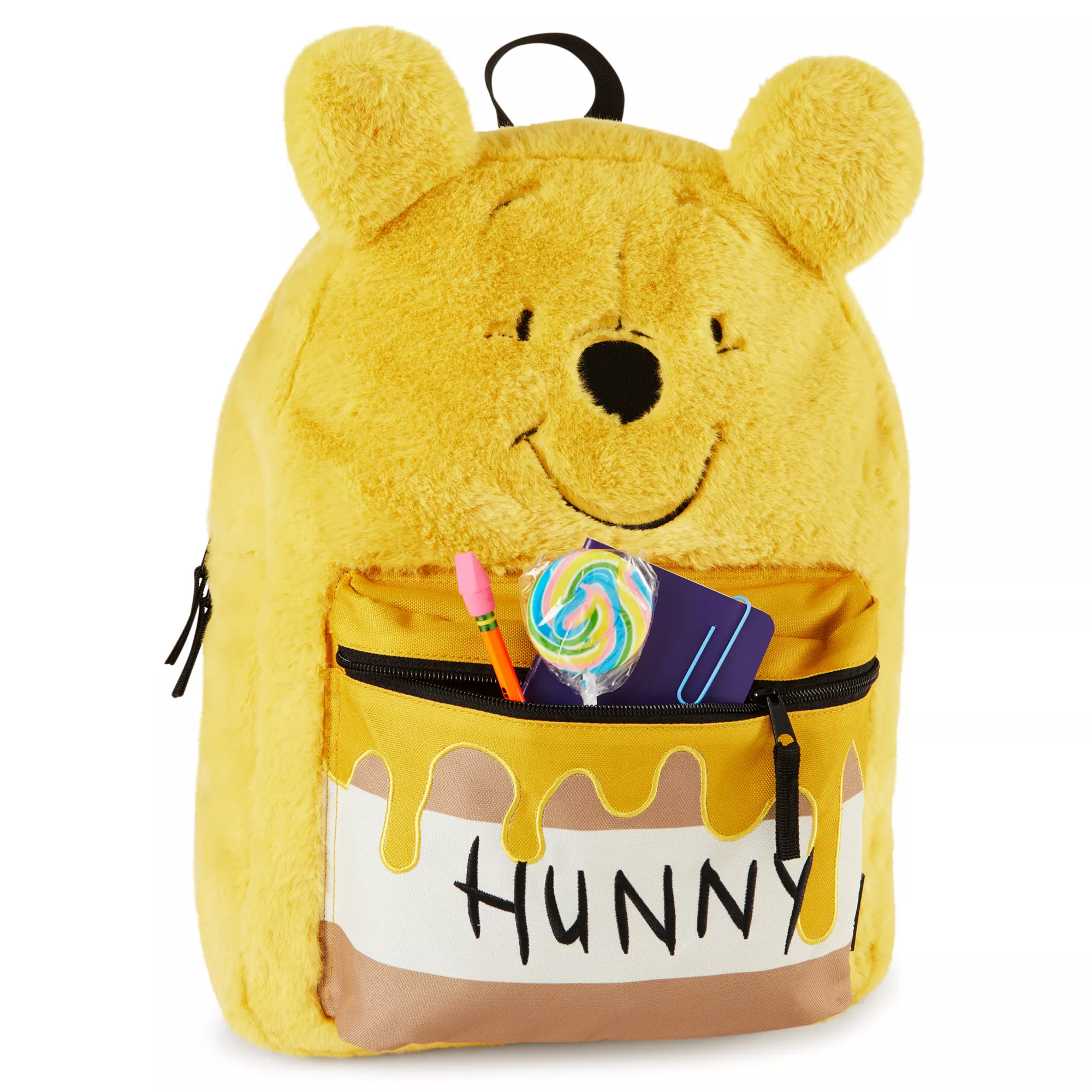 Flip Pak Fuzzy Pooh Bear Reversible Backpack - Winnie the Pooh