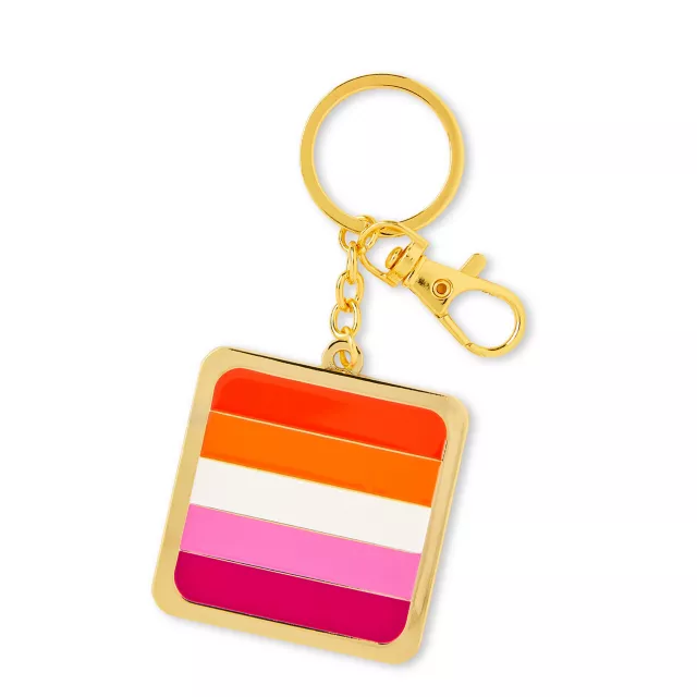 Lesbian Pride Flag Keychain at Spencer's