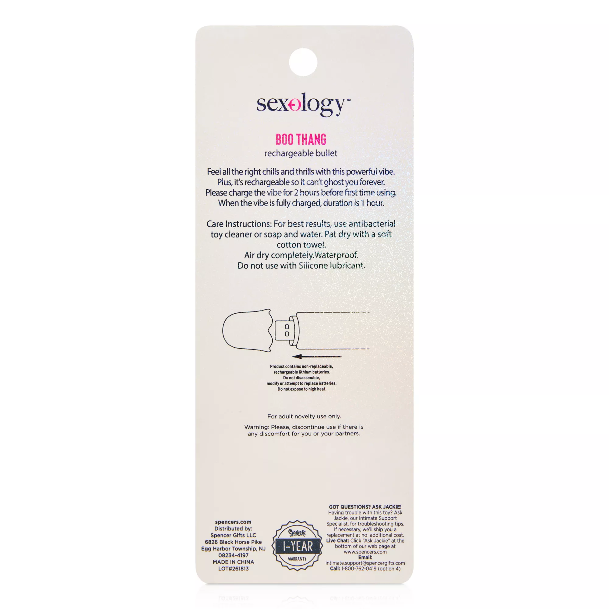 Boo Thang 10-Function Rechargeable Bullet Vibrator  5.3 Inch - Sexology at Spencer's