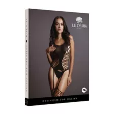 Black Fence Suspender Body Stocking at Spencer's