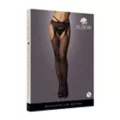 Black Suspender Pantyhouse with Strappy Waist at Spencer's