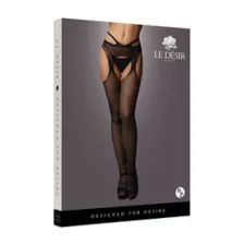Black Suspender Pantyhouse with Strappy Waist at Spencer's