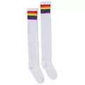 Rainbow Stripe Rhinestone Over the Knee Socks at Spencer's