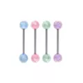 Multi-Pack Iridescent Disco Ball Tongue Barbells 4 Pack - 14 Gauge at Spencer's