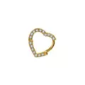 Goldtone CZ Heart Daith Ring - 16 Gauge at Spencer's