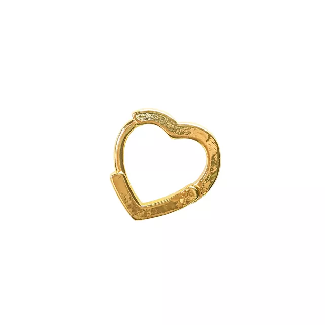 Goldtone CZ Heart Daith Ring - 16 Gauge at Spencer's