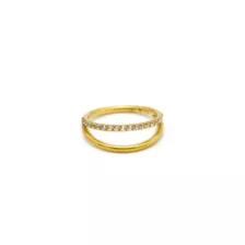 CZ Double Hoop Goldtone Septum Clicker - 18 Gauge at Spencer's