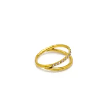 CZ Double Hoop Goldtone Septum Clicker - 18 Gauge at Spencer's